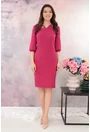 Rochie eleganta roz grenadine accesorizata cu brosa