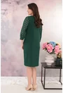 Rochie eleganta verde cu insertii din dantela 3D cu glitter