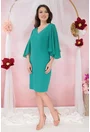 Rochie eleganta verde cu maneci din voal