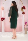 Rochie eleganta verde din tulle cu fir stralucitor si glitter