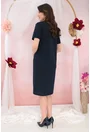 Rochie lejera bleumarin cu brosa