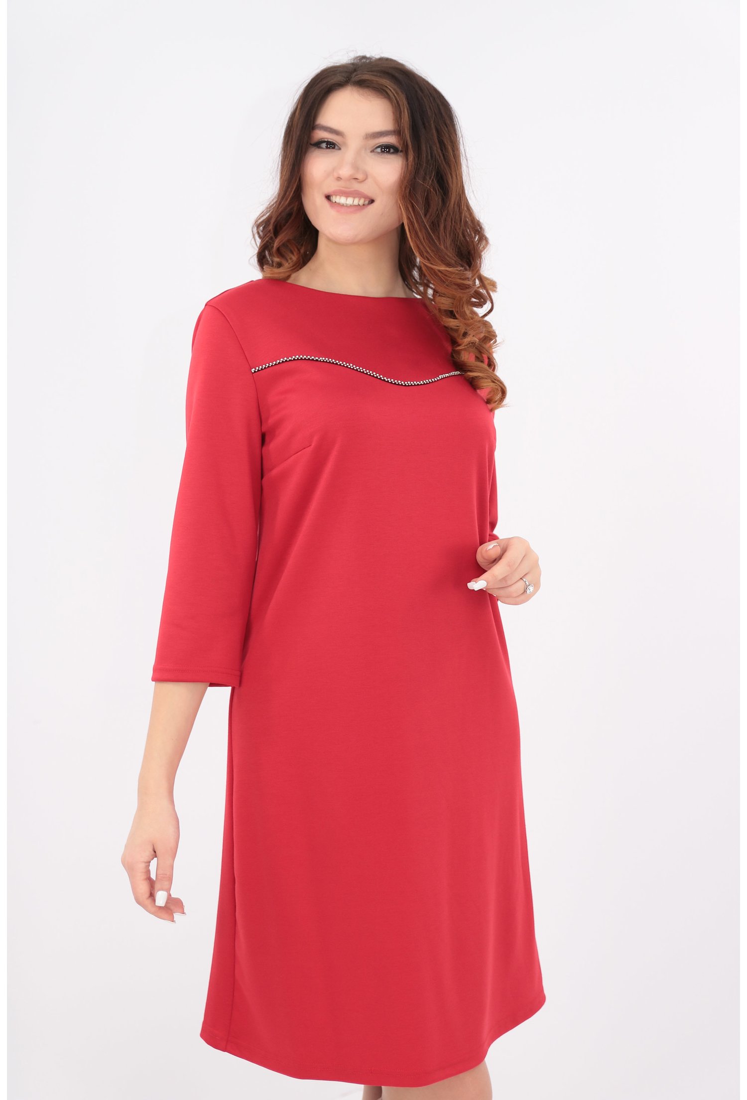 Rochie lejera din jerse rosu