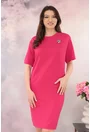 Rochie lejera fucsia cu brosa