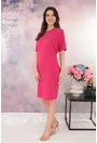 Rochie lejera fucsia cu brosa