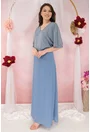 Rochie lunga bleu cu glitter in partea superioara