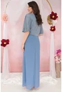 Rochie lunga bleu cu glitter in partea superioara