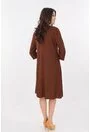 Rochie maro cu banda crosetata aurie