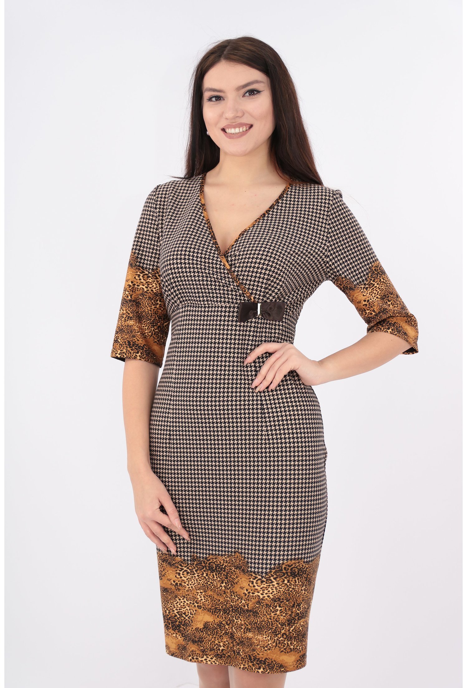 Rochie maro cu bordura