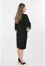 Rochie neagra cu brocard olive si blanita naturala