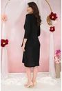 Rochie neagra de ocazie cu fronseuri si strasuri in talie