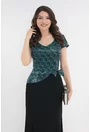 Rochie neagra lunga cu paiete turcoaz si negre