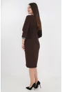 Rochie office maro cu insertii pepit cu dungi
