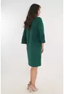 Rochie office verde-smarald cu lantisor si volanase