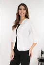 Sacou alb din stofa elastica