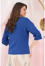 Sacou albastru-regal din stofa elastica