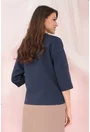 Sacou bleumarin din stofa elastica