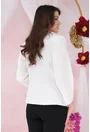 Sacou elegant alb cu nasture auriu