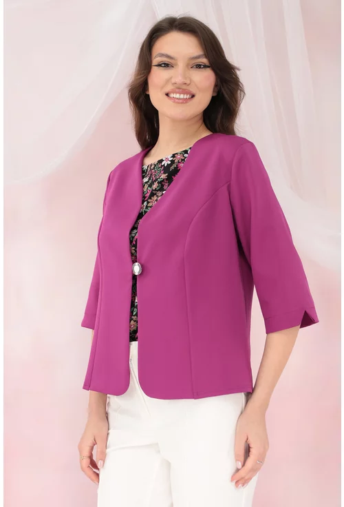 Sacou magenta din stofa elastica