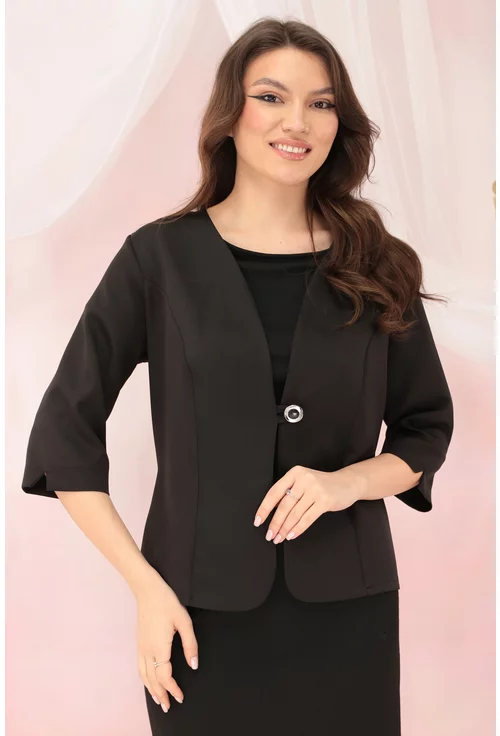 Sacou negru din stofa elastica