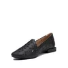 Balerini damă din piele naturală - 3515 Negru Box Perforat