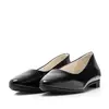 Balerini damă din piele naturală, Leofex - 388 Negru Naplac