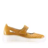 Balerini damă din piele naturală perforată, Leofex - 244 Galben Box