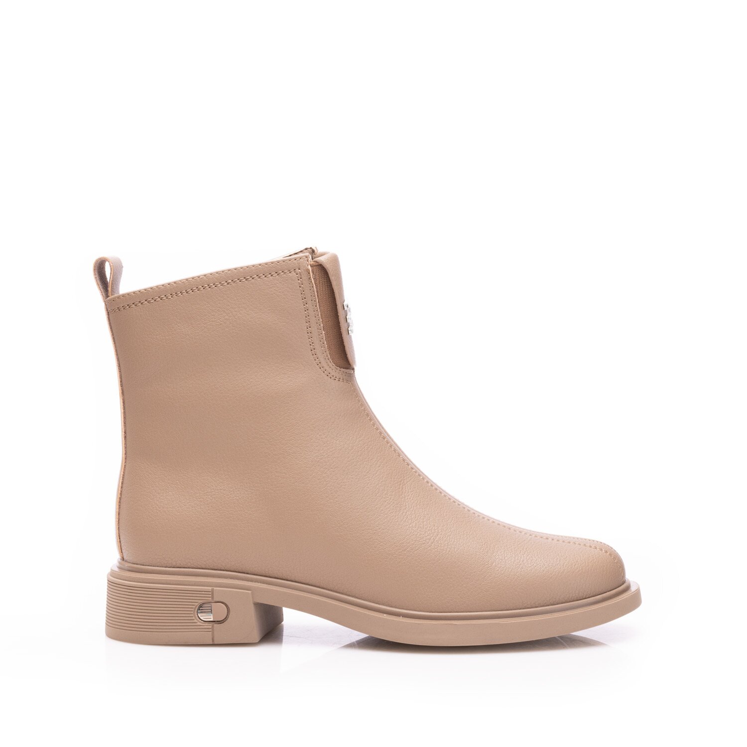 Botine damă casual din piele naturală, Pass Colection - 4501 Taupe Box