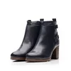 Botine damă cu toc din piele naturală, Leofex - 071 Blue Box