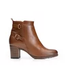 Botine damă cu toc din piele naturală, Leofex - 071 Cognac Box 