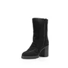 Botine damă din piele naturală, Leofex - 005 Negru Velur
