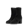 Botine damă din piele naturală, Leofex - 005 Negru Velur