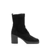 Botine damă din piele naturală, Leofex - 005 Negru Velur