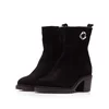 Botine damă din piele naturală, Leofex - 011 Negru Velur
