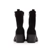 Botine damă din piele naturală, Leofex - 011 Negru Velur