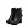 Botine dama din piele naturala Leofex - 451 negru