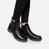 Botine damă din piele naturală, Leofex - 454 Negru Box