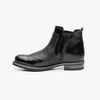 Botine damă din piele naturală, Leofex - 454 Negru Box