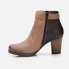Botine dama din piele naturala Leofex- 461 Taupe Maro box