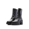 Botine damă din piele naturală, Leofex - Mostra 005 Negru Box