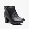 Botine damă elegante din piele naturală, Leofex - 428 Negru Box