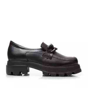 Pantofi casual damă din piele naturală,Leofex - 316-1 Negru Box