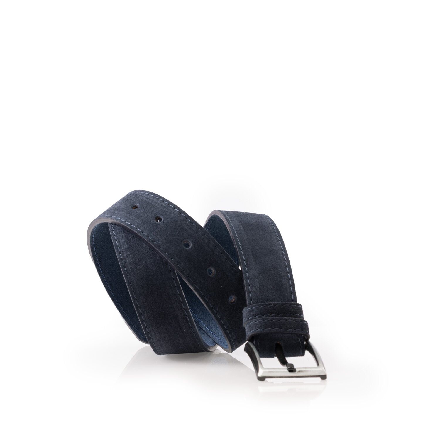 Curea din piele naturala - Blue velur