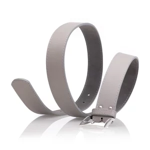 Curea  unisex din piele naturală - Gri box 3,5 cm