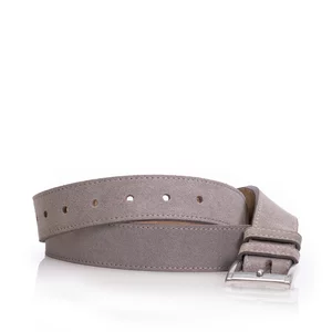 Curea unisex din piele naturală - Taupe Velur 3,5 cm