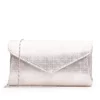 Geantă plic damă din piele naturală  - 4014 Alb Argintiu Velur Box