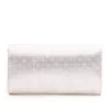 Geantă plic damă din piele naturală  - 4014 Alb Argintiu Velur Box