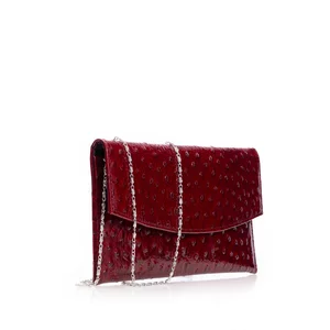 Geantă plic elegantă din piele naturală pentru damă -  4015 Vișiniu Deschis Lacx