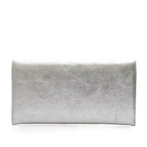 Geanta plic slim dama din piele naturala, Leofex - 4015 Argintiu box sidefat