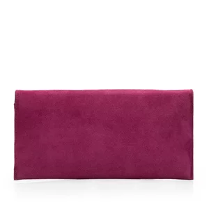 Geanta plic slim dama din piele naturala, Leofex - 4015 Fuxia velur