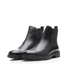 Ghete bărbați din piele naturală, Leofex - 501-1  Negru Box